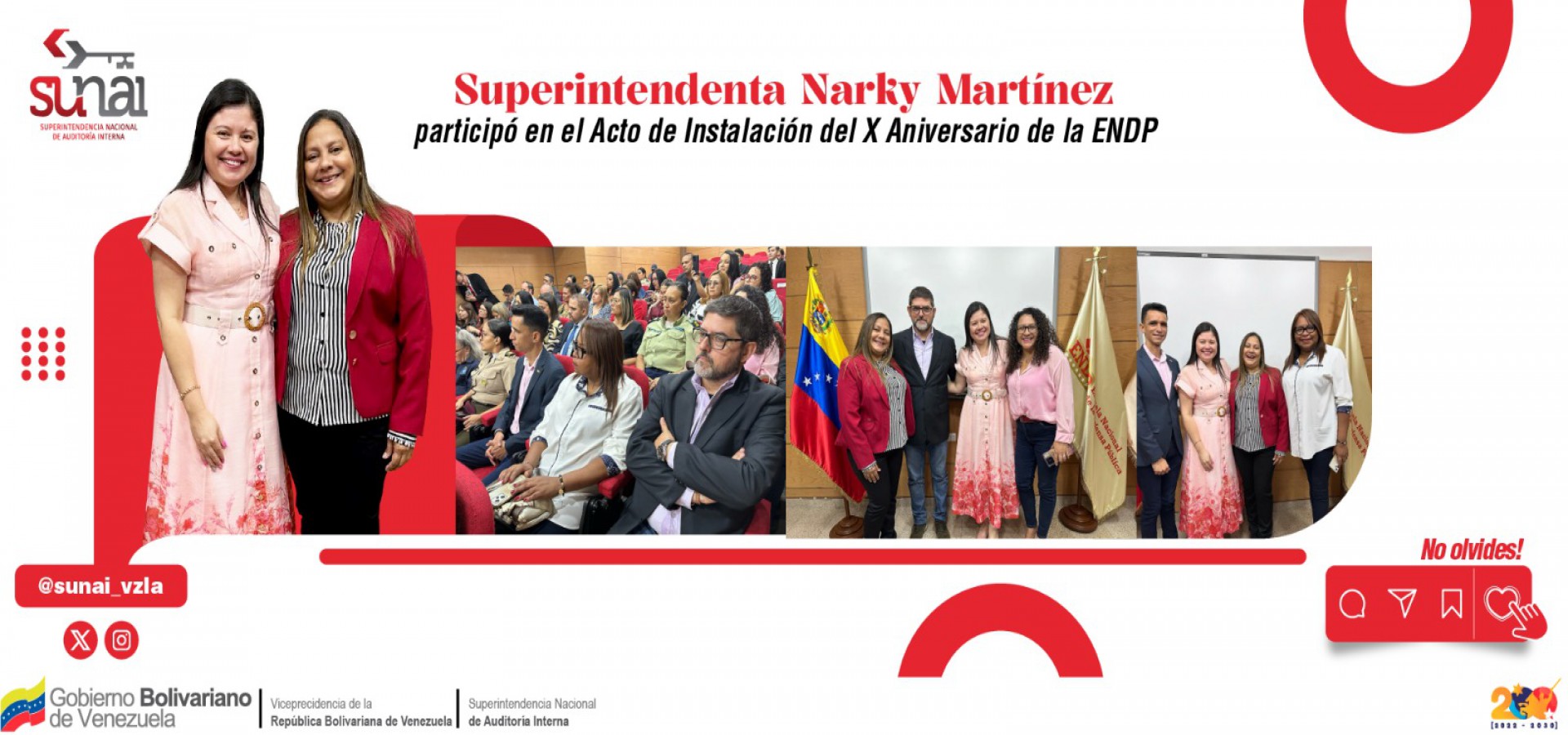 Superintendenta Narky Martínez participó en el Acto de Instalación del X Aniversario de la ENDP