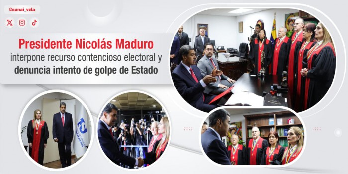 Presidente Nicolás Maduro interpone recurso contencioso electoral y denuncia intento de golpe de Estado
