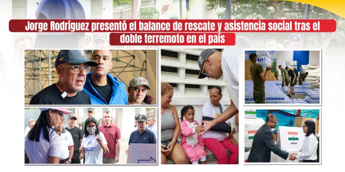 Jorge Rodríguez presentó el balance de rescate y asistencia social tras el doble terremoto en el país