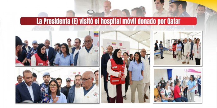 La Presidenta (E) visitó el hospital móvil donado por Qatar