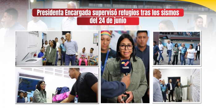 Presidenta Encargada supervisó refugios tras los sismos del 24 de junio